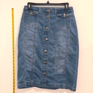 below the knee Jean skirt